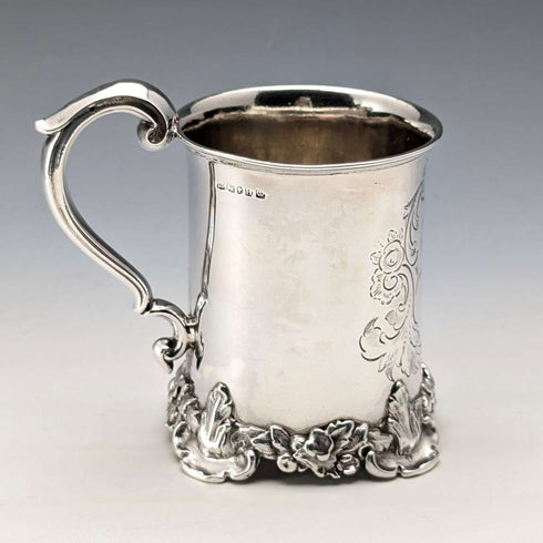 Taza de plata de ley antigua británica de 1851, 149 g, Henry Wilkinson