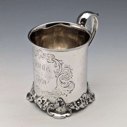 Taza de plata de ley antigua británica de 1851, 149 g, Henry Wilkinson