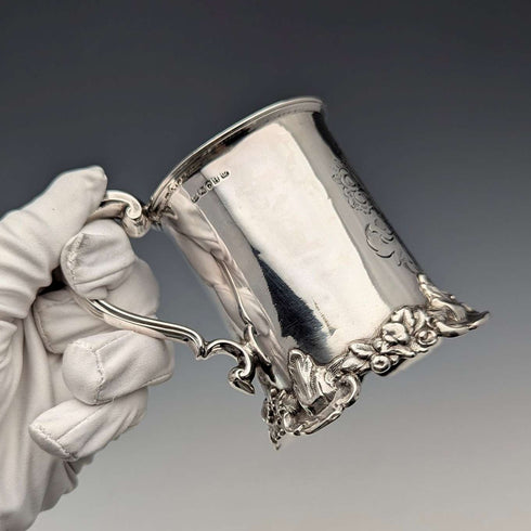 Taza de plata de ley antigua británica de 1851, 149 g, Henry Wilkinson