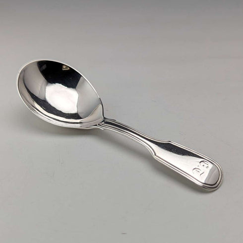 Cuchara para té de plata esterlina, antigüedad británica de 1819, Thomas Wallis II & Jonathan Hayne