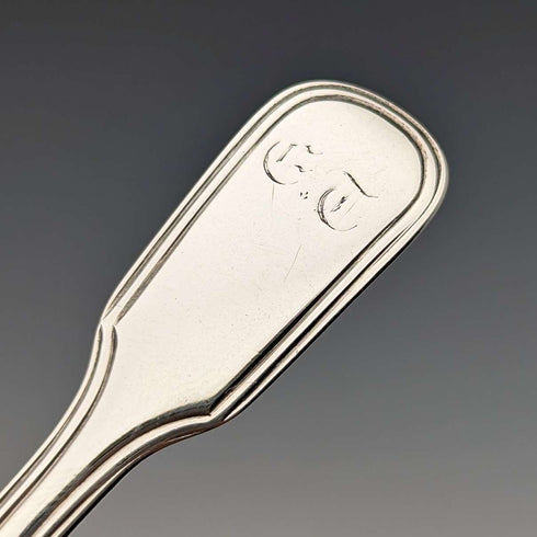 Cuchara para té de plata esterlina, antigüedad británica de 1819, Thomas Wallis II & Jonathan Hayne