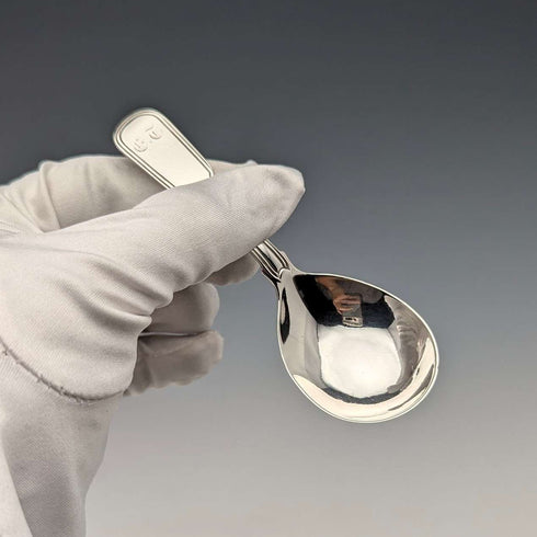 Cuchara para té de plata esterlina, antigüedad británica de 1819, Thomas Wallis II & Jonathan Hayne