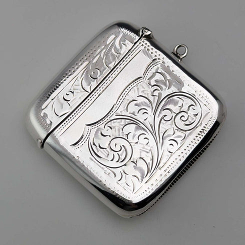 1907 British antique sterling silver Vesta case 31g match case Jones & Crompton