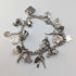 Pulsera de dijes de plata esterlina vintage británica de 1957, 47 g, W.J.S.