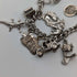 Pulsera de dijes de plata esterlina vintage británica de 1957, 47 g, W.J.S.