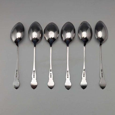 1914年 英国アンティーク 純銀製ティースプーン6本セット ケース入り Robert Pringle&Sons