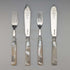 Cubertería de postre, 2 pares, plata de ley con mango de nácar, William Hutton, antigüedades británicas de 1904