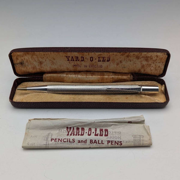 1962 British Yard O' Red Sterling Silver Push-Pull Pencil in Case