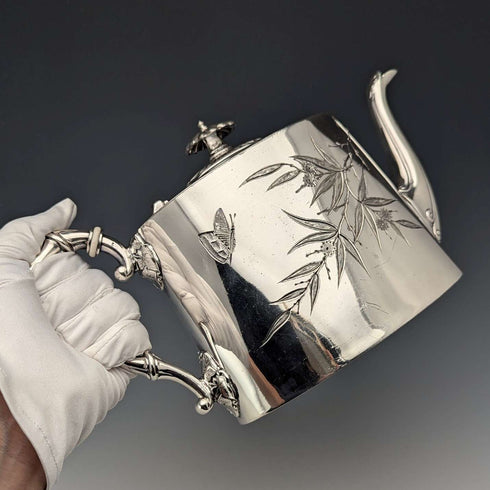 约1890年 英国古董镀银茶壶 James Dixon