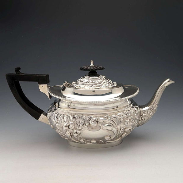 1906년 영국 앤틱 순은 티팟 458g John Rose