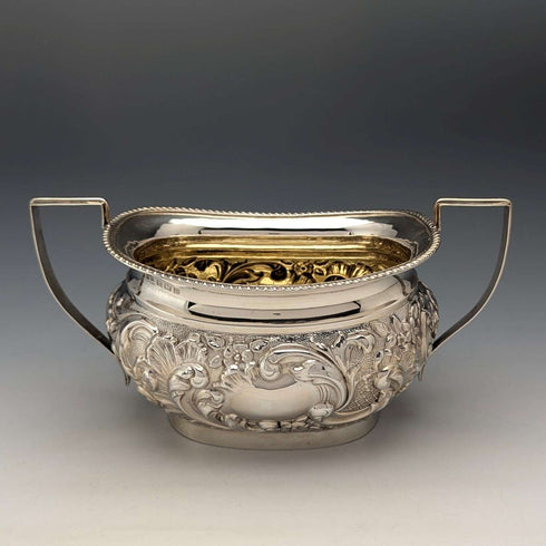 1906년 영국 앤티크 순은 슈가팟 208g John Rose