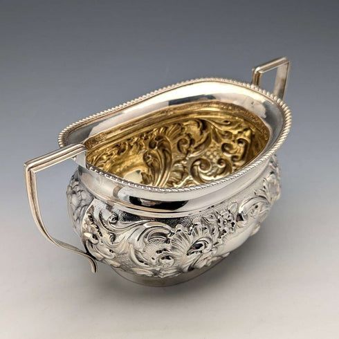 1906년 영국 앤티크 순은 슈가팟 208g John Rose