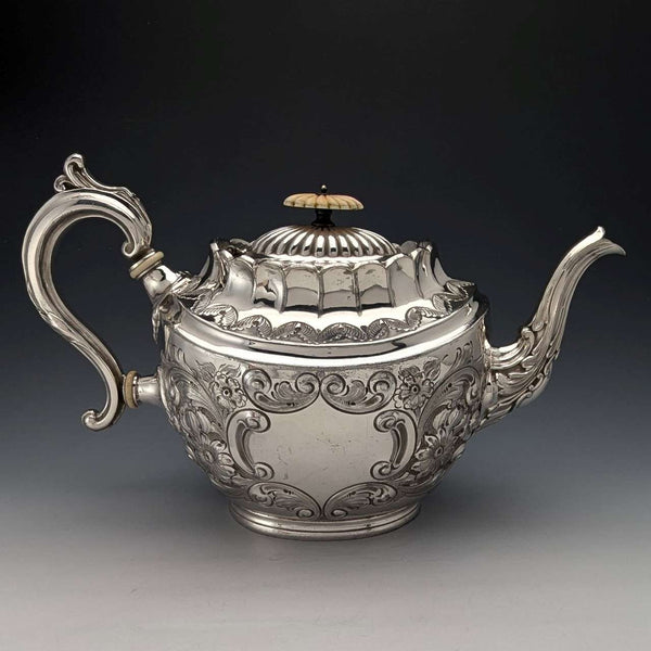 约1890年 英国古董镀银茶壶 George Cutts