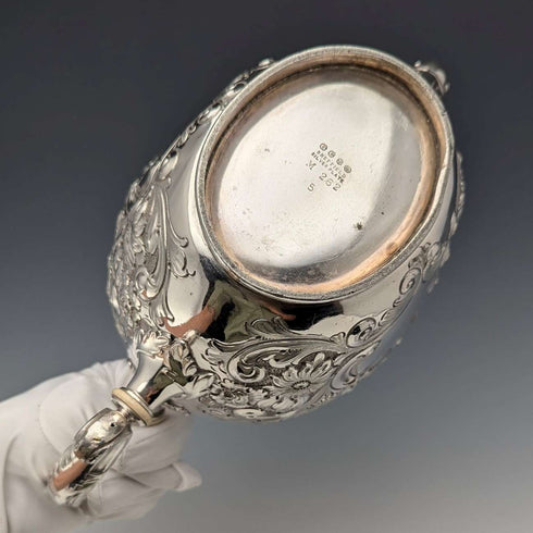 Tetera de plata chapada, antigüedad inglesa de alrededor de 1890, George Cutts