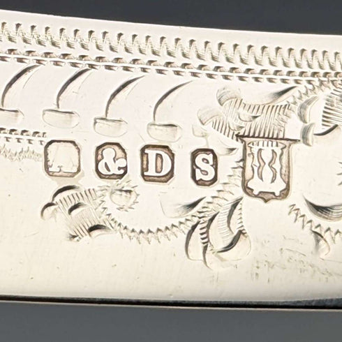 1885年 英国アンティーク シルバープレート製 フィッシュカトラリー5ペア Allen and Darwin