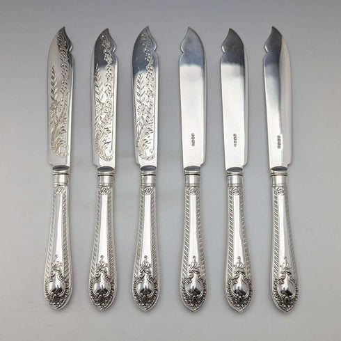 约1910年英国古董镀银餐具6件套(含木盒)