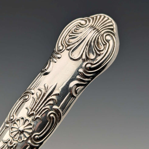 1962 British Vintage Sterling Silver Handle Cake Knife Queens Pattern