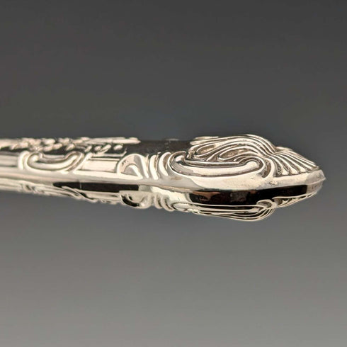 1962 British Vintage Sterling Silver Handle Cake Knife Queens Pattern