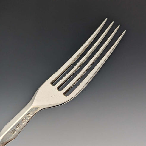 約 1860 年英國古董雕刻白色珍珠手柄甜點餐具 6 對 TBNA 托盤包括