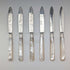 Circa 1903 British Antique White Mother of Pearl Handle Dessert Cutlery Pair of 6 Elkington with Tray