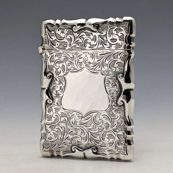 1903 British antique sterling silver card case, 61g, Smith&Bartlam