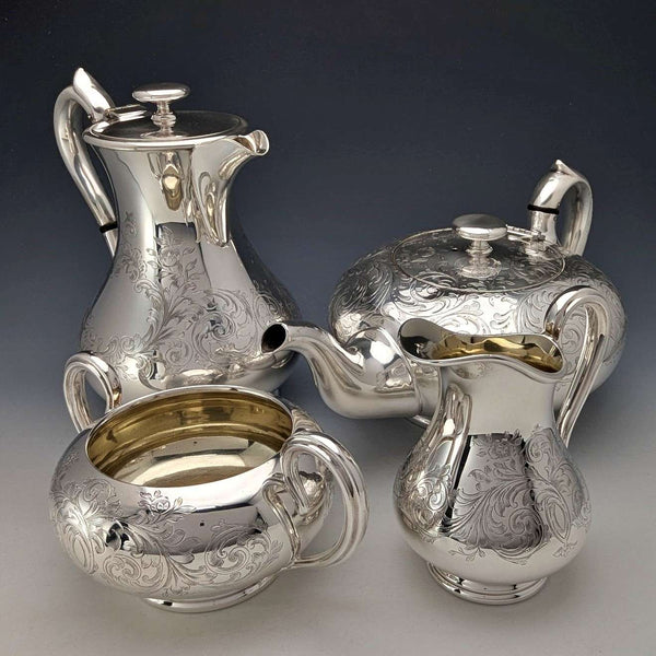 1938年 英国产复古镀银茶具四件套 Elkington