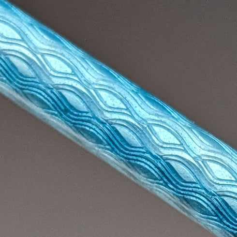Vintage Sterling Silver & Blue Guilloche Enamel Mini Push-Pull Pencil