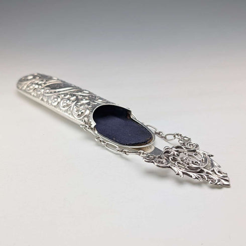 1895년 영국 앤티크 순은제 샤틀렌 안경 케이스 Colen Hewer