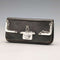 Circa 1905 German antique sterling silver decorated small leather wallet, green leather coin purse SD