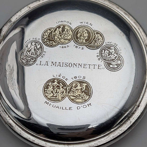 Antique La Maisonette pocket watch, circa 1910, silver side hunter case, in good working order