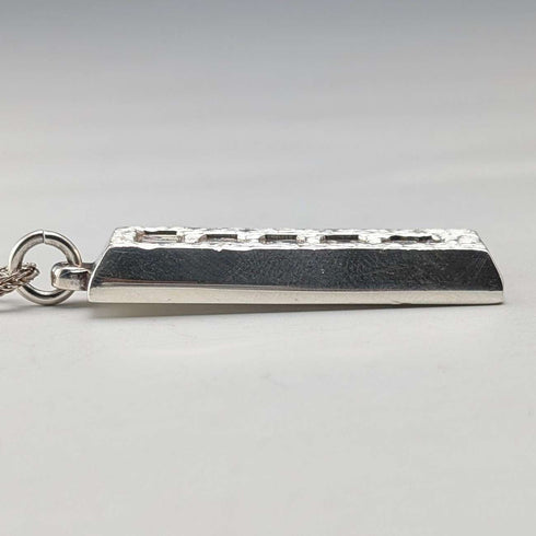 1977 British Britannia Silver Ingot Pendant 1 Troy Ounce Pure Silver Necklace