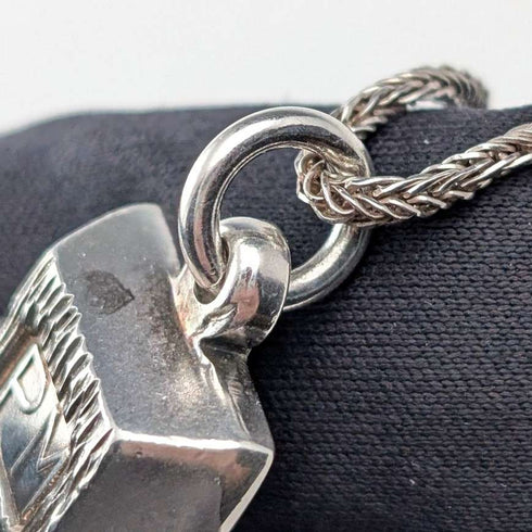 1977 British Britannia Silver Ingot Pendant 1 Troy Ounce Pure Silver Necklace