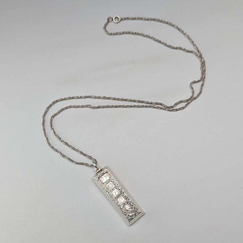1977 British Britannia Silver Ingot Pendant 1 Troy Ounce Pure Silver Necklace