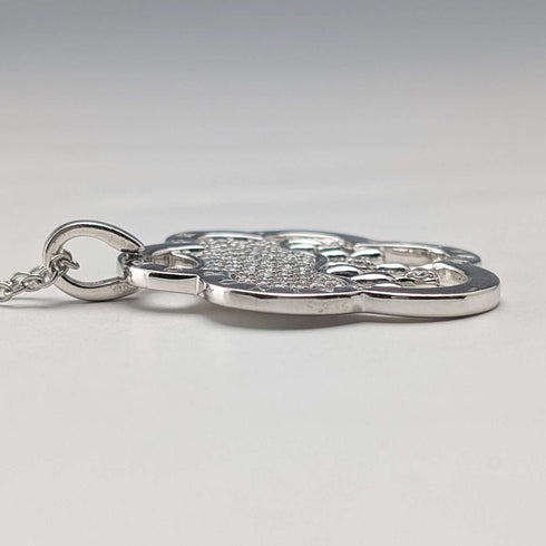 Colgante vintage de plata de ley con diseño de lluvia y nubes, 13.5g, con collar
