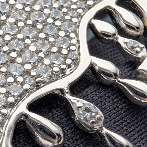 Colgante vintage de plata de ley con diseño de lluvia y nubes, 13.5g, con collar
