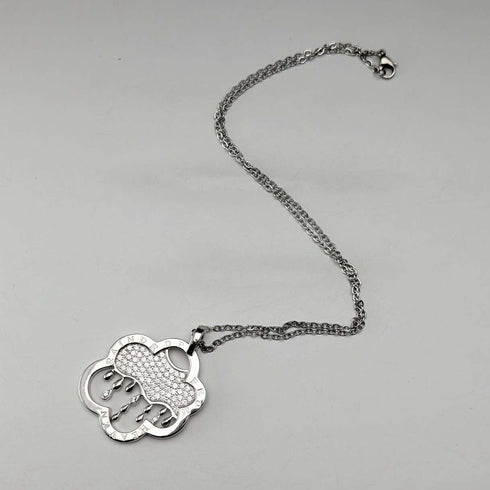 Colgante vintage de plata de ley con diseño de lluvia y nubes, 13.5g, con collar