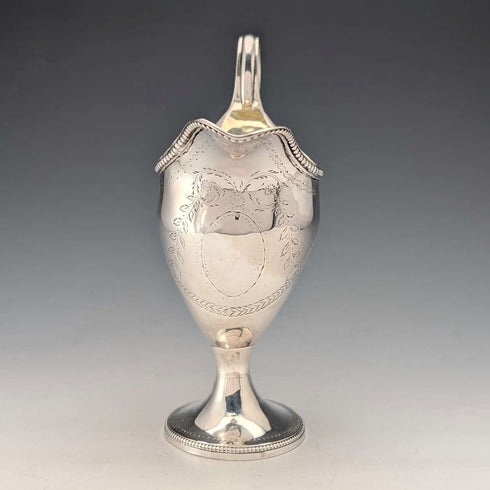 Jarra de crema de plata esterlina antigua británica de 1783, 113 g, Samuel Meriton II