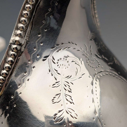 Jarra de crema de plata esterlina antigua británica de 1783, 113 g, Samuel Meriton II
