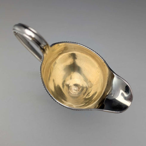 Jarra de crema de plata esterlina antigua británica de 1783, 113 g, Samuel Meriton II
