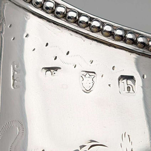 Jarra de crema de plata esterlina antigua británica de 1783, 113 g, Samuel Meriton II