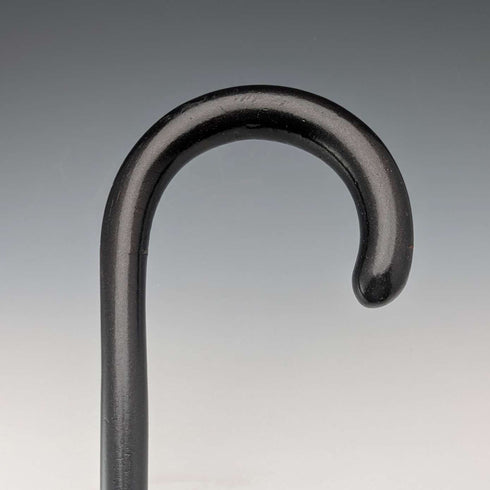 英国古董黑色杖身弯柄手杖 90cm
