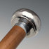 Bastón vintage con eje de madera gruesa y empuñadura redonda de plata pura, 86 cm