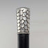 Antique American black shaft crocodile-look pure silver decorative handle walking stick 80cm