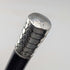 Antique American black shaft crocodile-look pure silver decorative handle walking stick 80cm