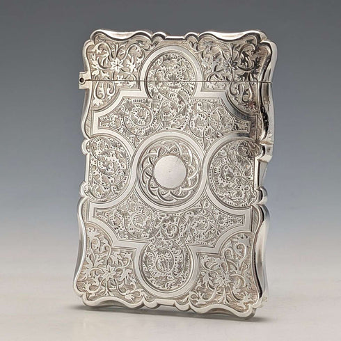 1873年 英国アンティーク 純銀製 カードケース 91g Colen Hewer Cheshire