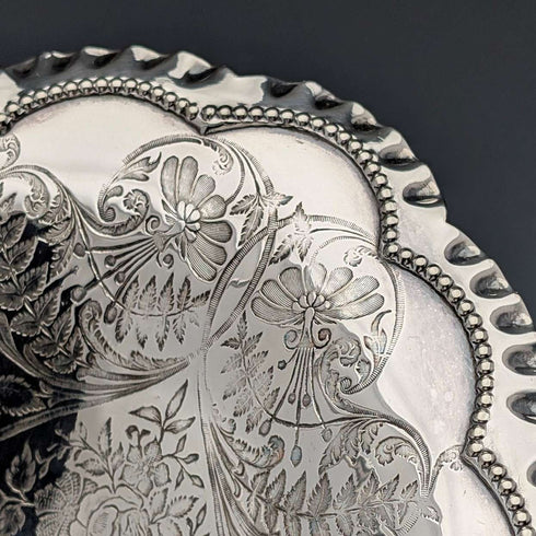 1900年頃年 英国アンティーク シルバープレート製 バスケット 可動ハンドル Roberts&Belk