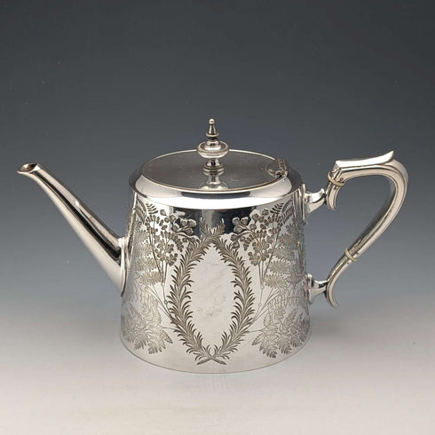 Circa 1885 British Antique Silver Plate Tea Set, 3 Pieces, Briddon Brothers