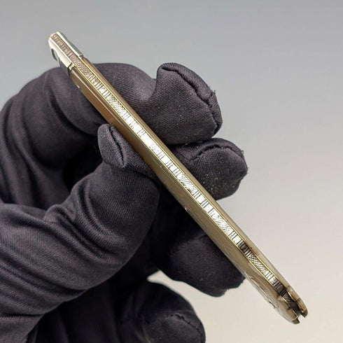1846 年英國古董白色珍珠手柄純銀雕刻刀片筆刀亞倫哈德菲爾德