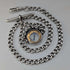 Circa 1900 British antique sterling silver Albert chain, 37g, sterling silver compass fob