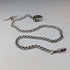 Circa 1900 British antique sterling silver Albert chain, 37g, sterling silver compass fob